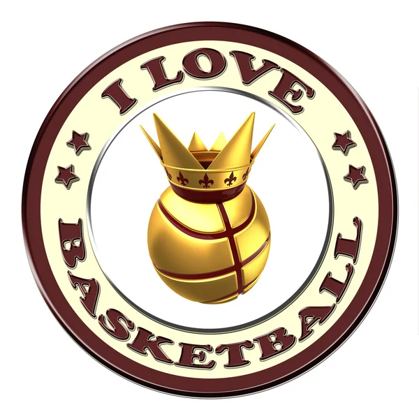 I love basketball button — Stock Photo, Image