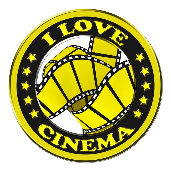 Buton I Love Cinema — Fotografie, imagine de stoc