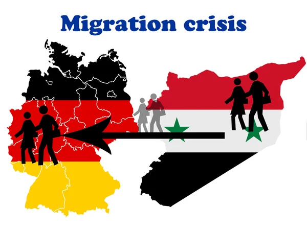 Міграції криза в Німеччині Стокова Картинка