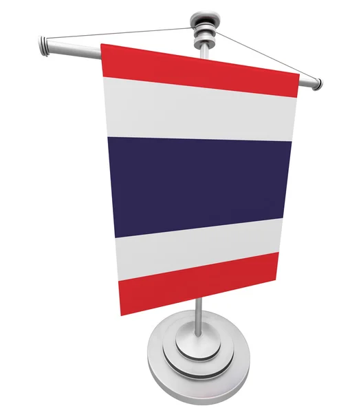 Bandera de Tailandia en un asta de la bandera — Foto de Stock