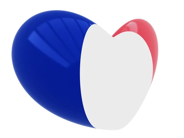 Flag of France on the heart — Stock Photo, Image