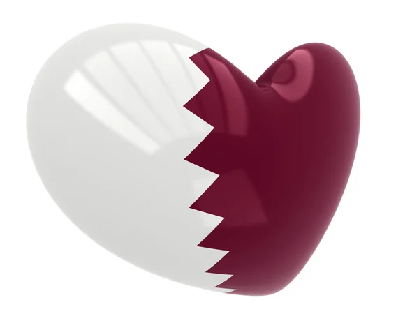 Drapeau Qatar en forme de coeur — Photo