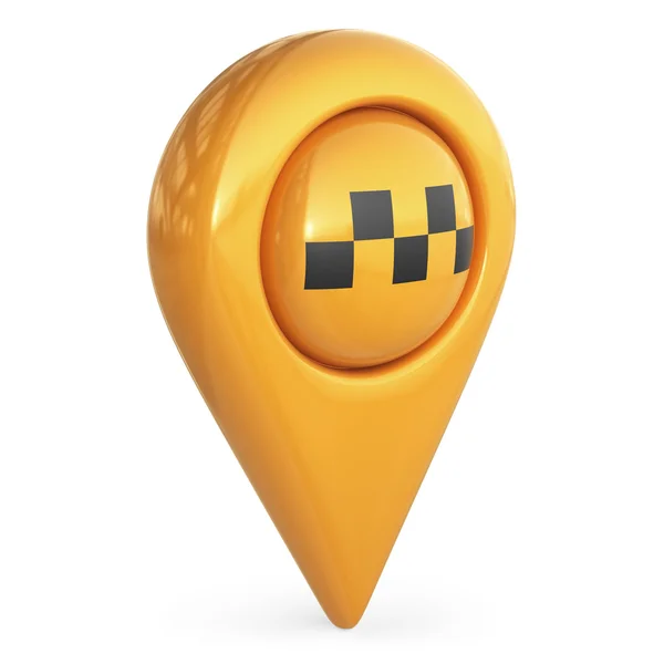 Taxi mål karta pekaren. GPS hitta symbol. 3D ikonen isolerade Stockfoto