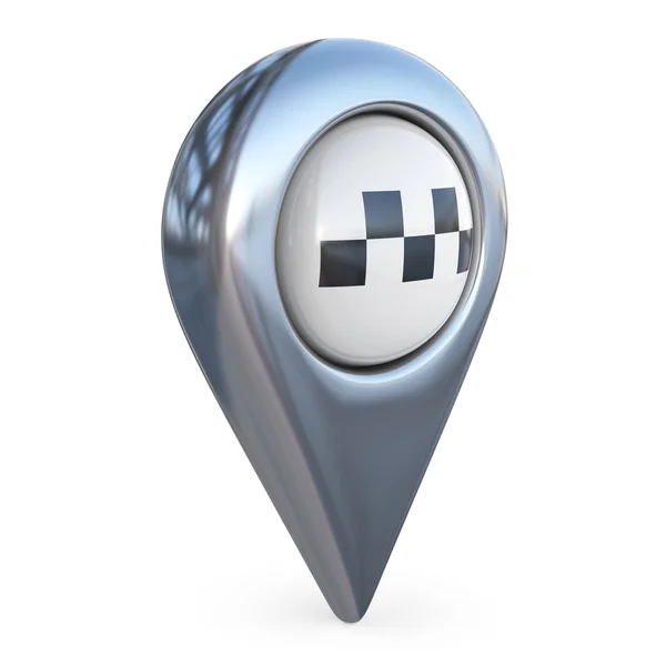 Taxi mål karta pekaren. GPS hitta symbol. 3D ikonen isolerade Stockbild