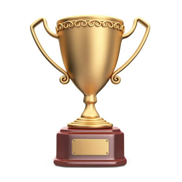 Trofeo vincitore della coppa d'oro. Icona 3D isolata su sfondo bianco — Foto Stock