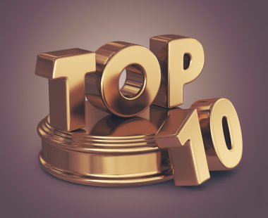 Altın top 10 listesi. 3D çizim