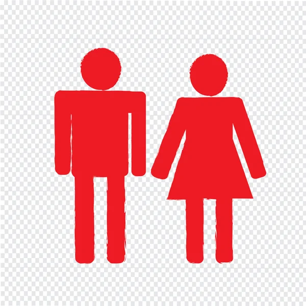 Man och lady personsymbolen Illustration design — Stock vektor