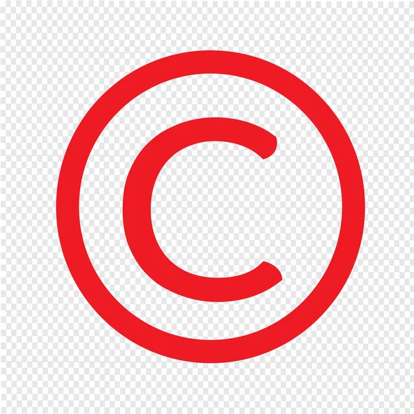 Ícone de símbolo de direitos autorais Design de ilustração — Vetor de Stock