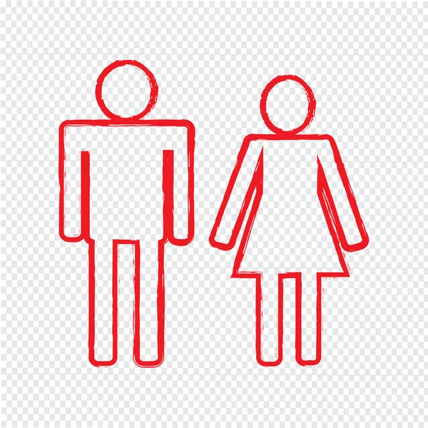 Man och lady personsymbolen Illustration design — Stock vektor