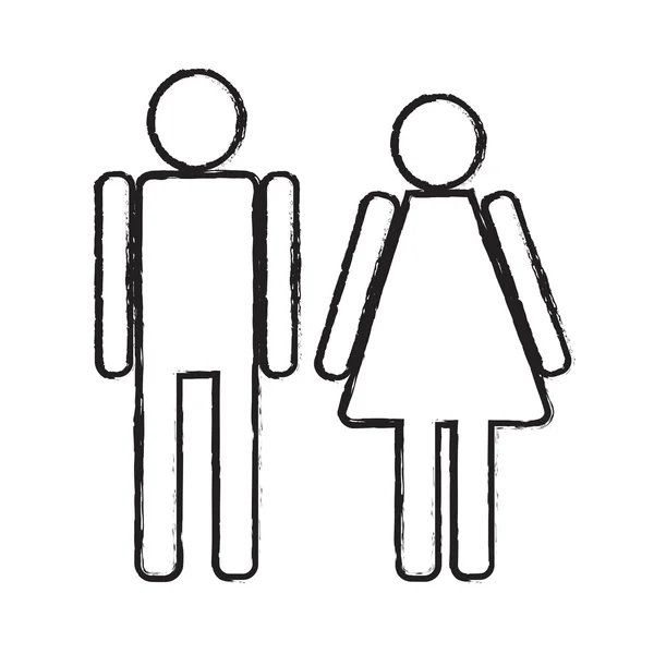 Man och lady personsymbolen Illustration design — Stock vektor