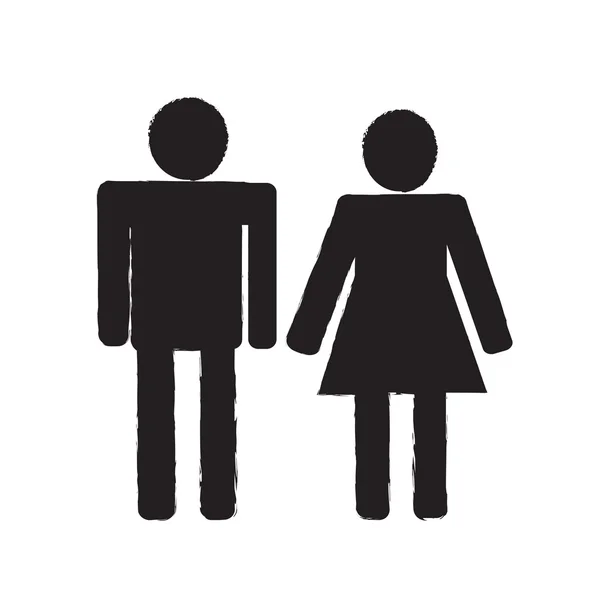 Man och lady personsymbolen Illustration design — Stock vektor