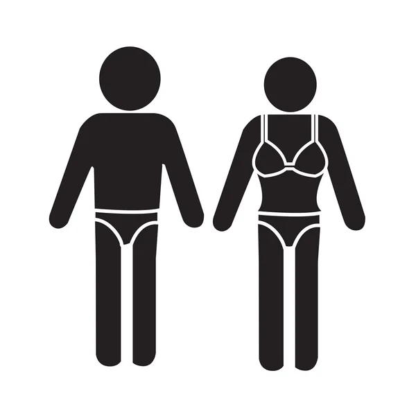 Úszás ruha emberek ikont ábrán látható tervezési — Stock Vector