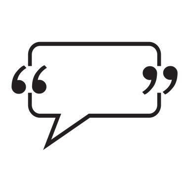 Tırnak işareti konuşma balonu işareti simgesi illüstrasyon tasarımı