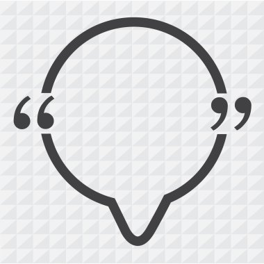 Tırnak işareti konuşma balonu işareti simgesi illüstrasyon tasarımı