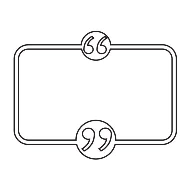 Tırnak işareti konuşma balonu işareti simgesi illüstrasyon tasarımı