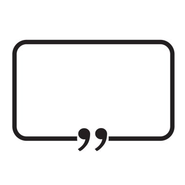 Tırnak işareti konuşma balonu işareti simgesi illüstrasyon tasarımı