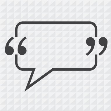 Tırnak işareti konuşma balonu işareti simgesi illüstrasyon tasarımı