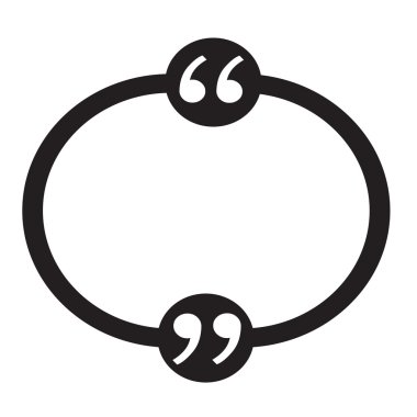 Tırnak işareti konuşma balonu işareti simgesi illüstrasyon tasarımı