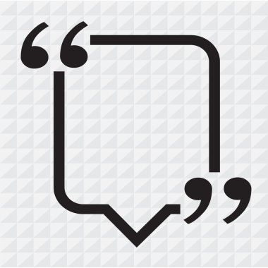 Tırnak işareti konuşma balonu işareti simgesi illüstrasyon tasarımı