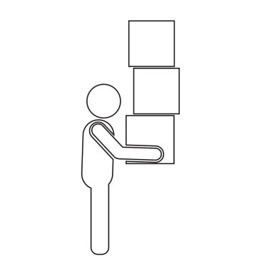 Man Taşıma Kutusu Resim Tasarımı Simgesi Tasarımı