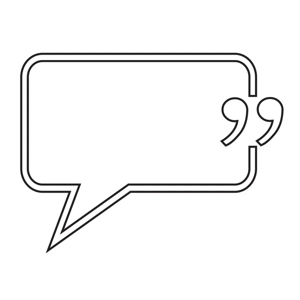 Citação Mark Speech Bubble sinal ícone Ilustração design — Vetor de Stock