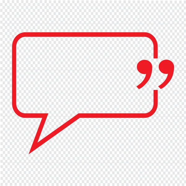 Quotation Mark Speech Bubble sign icon Illustration design — Stock Vector