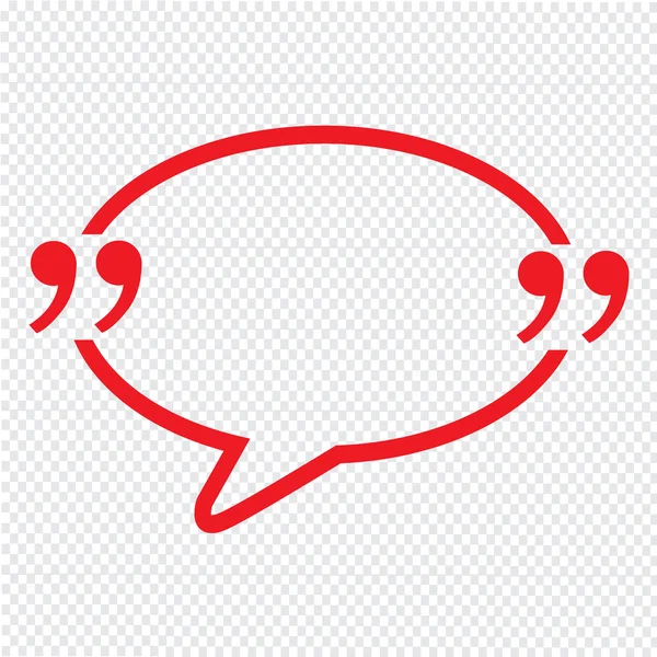 Citação Mark Speech Bubble sinal ícone Ilustração design — Vetor de Stock