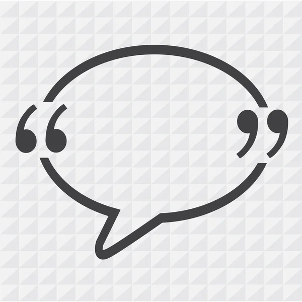 Citação Mark Speech Bubble sinal ícone Ilustração design — Vetor de Stock