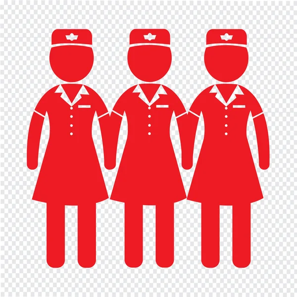 Légi Hostess Stewardess ikont ábrán látható tervezési — Stock Vector