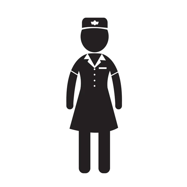 Légi Hostess Stewardess ikont ábrán látható tervezési — Stock Vector