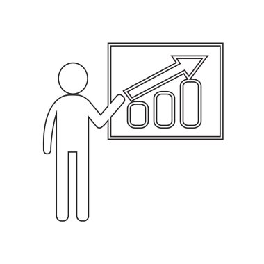 Sunu grafik simgesi illüstrasyon tasarım ayakta adam