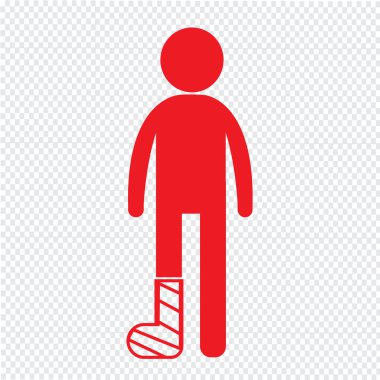 İnsanlar kırık kol ve bacak simge tasarlamak Dizayn