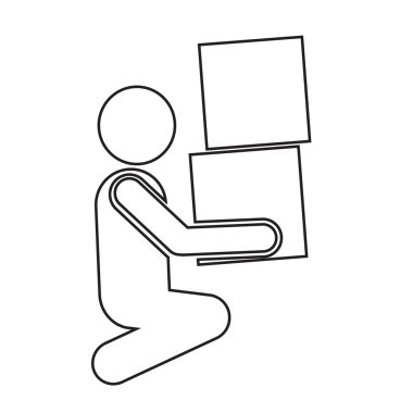 Man Taşıma Kutusu Resim Tasarımı Simgesi Tasarımı