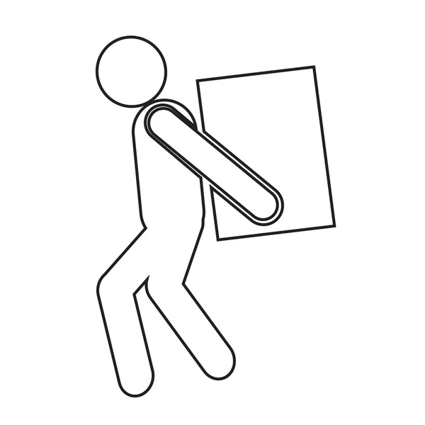 Man Moving Box Pictogram Icon Illustration design — Stock Vector