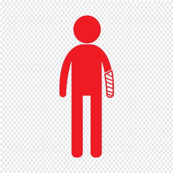 Az emberek törött kar és a láb ikont ábrán látható tervezési — Stock Vector
