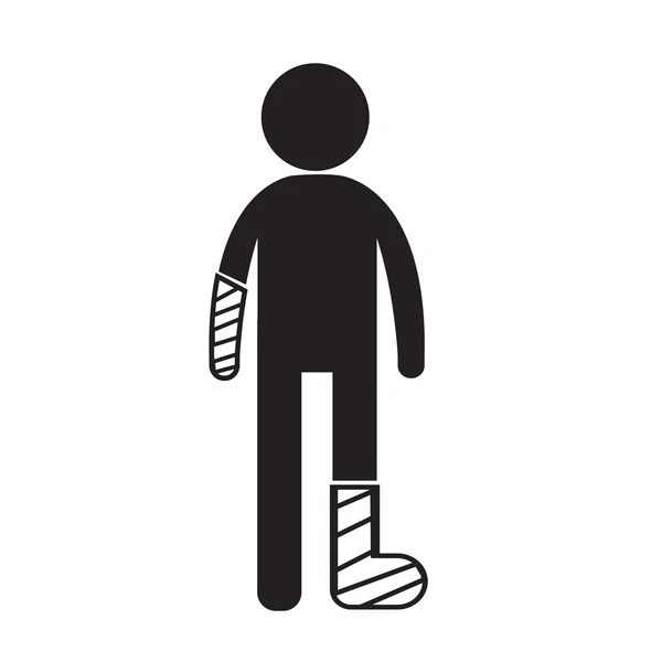 Дизайн иконы "Сломанная рука и нога" — стоковый вектор