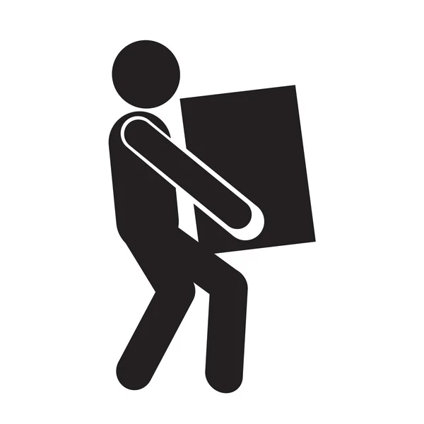 Man Moving Box Pictogram Icon Illustration design — Stock Vector