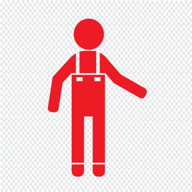 Temiz adam ve Temizleme Aracı ekipman illüstrasyon tasarımı