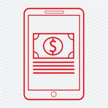 İnce çizgi mobil ödeme simge tasarlamak Dizayn