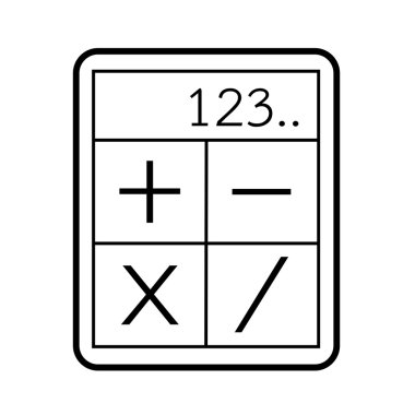 İnce çizgi hesap makinesi simge tasarlamak Dizayn