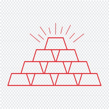 İnce çizgili altın simgesi illüstrasyon Tema