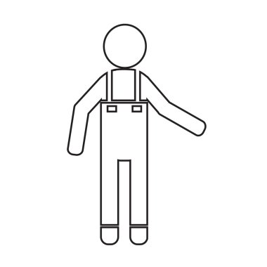 Temiz adam ve Temizleme Aracı ekipman illüstrasyon tasarımı