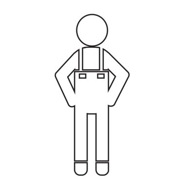 Temiz adam ve Temizleme Aracı ekipman illüstrasyon tasarımı