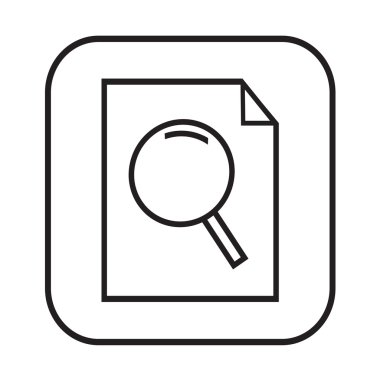 İnce çizgi Büyüteç belge simgesi illüstrasyon tasarımı