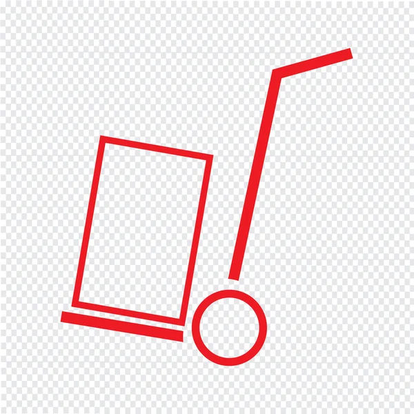 Tenký design Line vozík ikona ilustrace — Stockový vektor