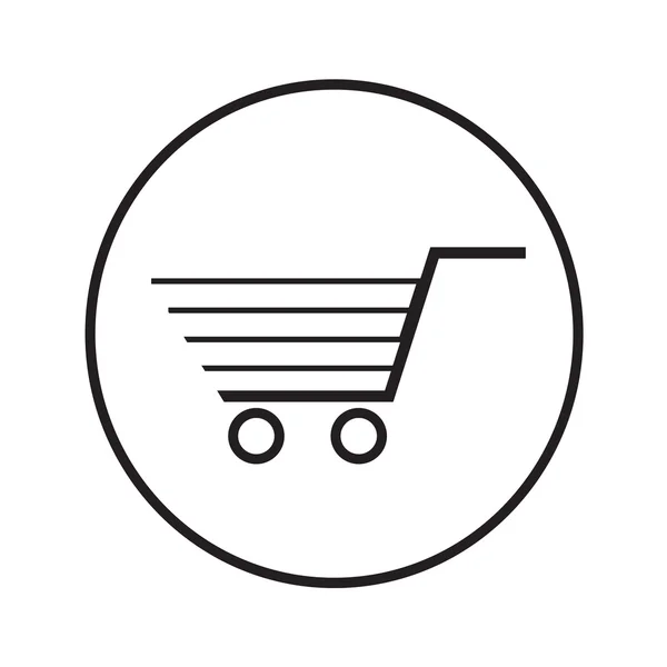 Tunn linje Shopping Cart ikon Illustration design — Stock vektor