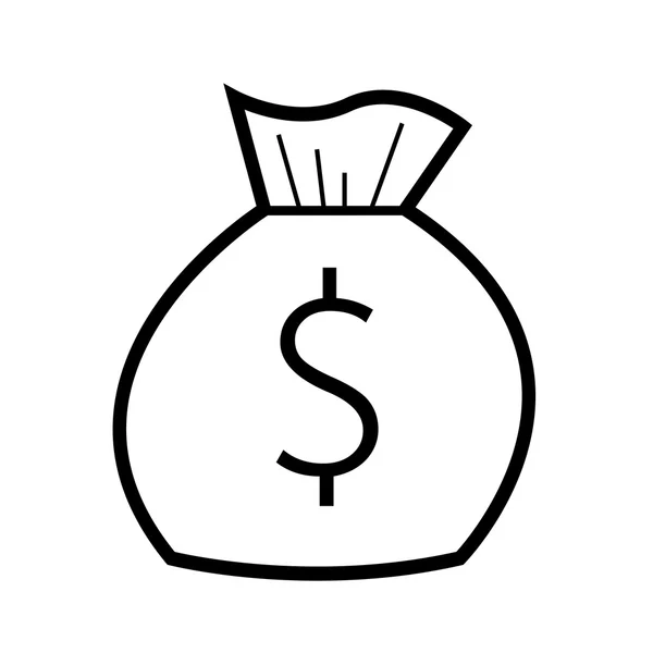 Thin line Money bag icon Illustration design — Stock Vector