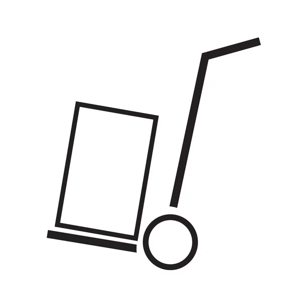 Linea sottile Handcart Icona Illustrazione design — Vettoriale Stock