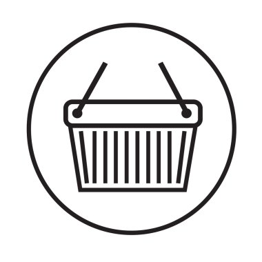 İnce çizgi alışveriş sepeti simge tasarlamak Dizayn