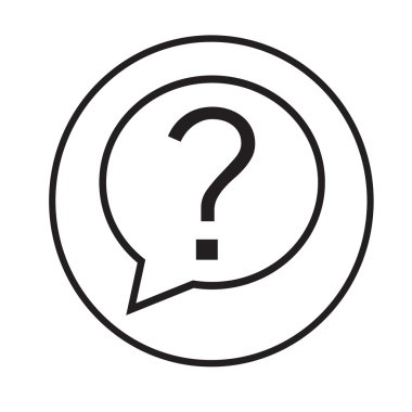 İnce çizgi soru işareti simge tasarlamak Dizayn